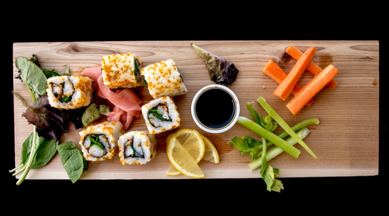 nutrição e sushi